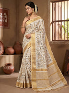 Embroidery Heritage Zari Border Wedding Wear Saree