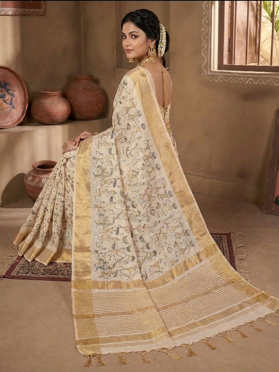 Embroidery Heritage Zari Border Wedding Wear Saree