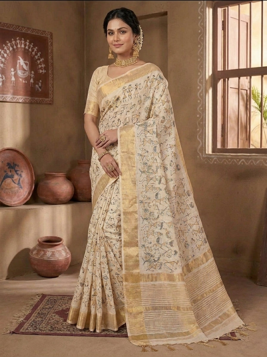 Embroidery Heritage Zari Border Wedding Wear Saree