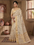 Embroidery Heritage Zari Border Wedding Wear Saree