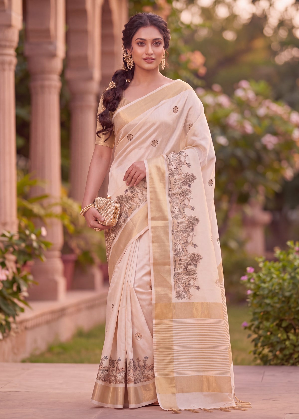 Luxurious Pure Aasami Silk Saree With Intricate Zalar