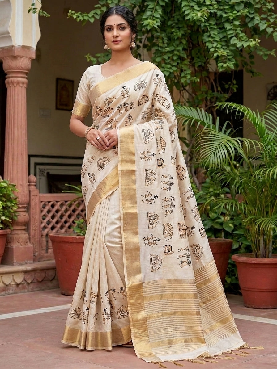 Pure Aasami Silk Zari Border Occasion Saree