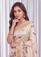Elegant Embroidery Aasami Silk Saree