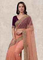 Beautiful NC Moss Butti Embroidered Saree