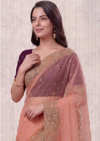 Beautiful NC Moss Butti Embroidered Saree
