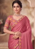 Floral Embroidered Saree with Designer Blouse