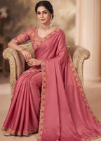 Floral Embroidered Saree with Designer Blouse