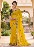 Embroidered Georgette Saree with Elegant Designer Border