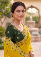 Embroidered Georgette Saree with Elegant Designer Border