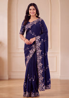 Elegant NC Vichitra Designer Wedding Wear Saree