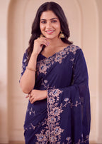 Elegant NC Vichitra Designer Wedding Wear Saree