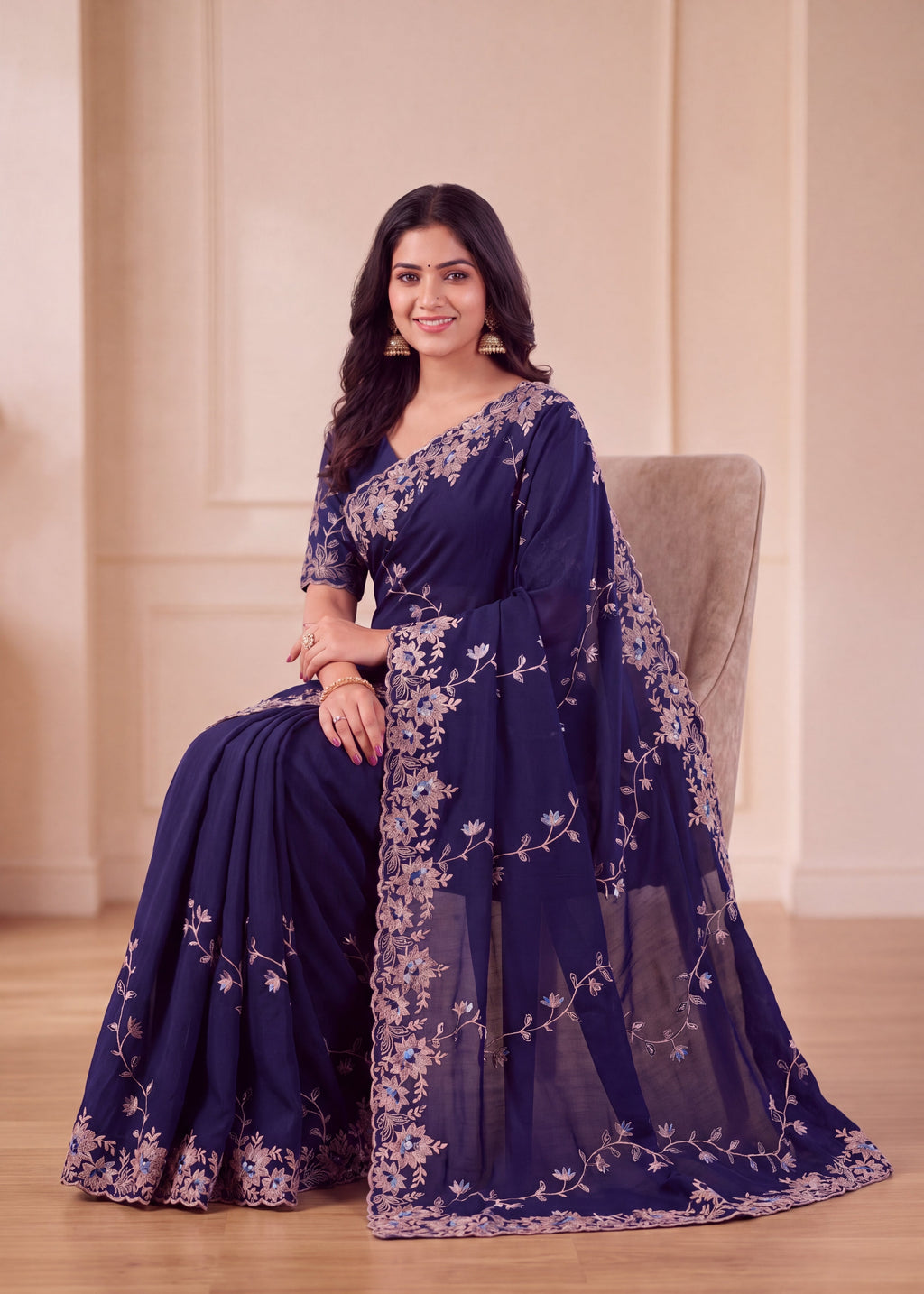 Elegant NC Vichitra Designer Wedding Wear Saree