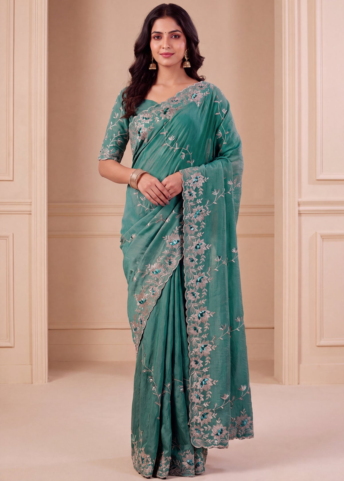 Elegant NC Vichitra Designer Festive Wear Saree