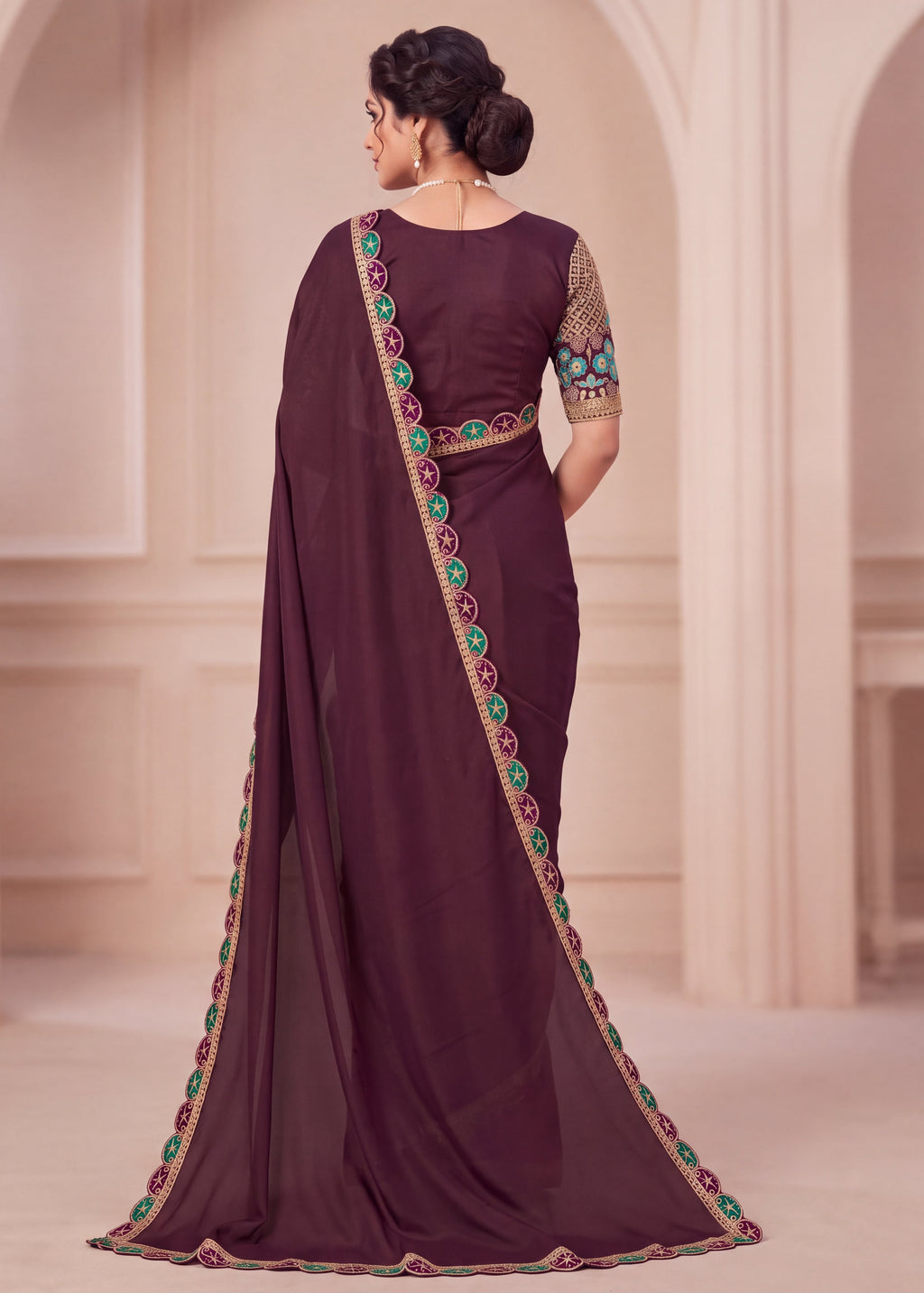 Premium Tesla Embroidered Designer Saree