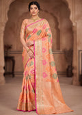 Elegant Woven Motifs Organza Banarasi Saree