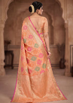 Elegant Woven Motifs Organza Banarasi Saree