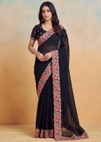 Floral Embroidered Cutwork Elegant Georgette Saree