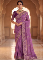 Designer Emerald Chiffon Embroidered Saree