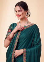 Floral Embroidered Saree with Designer Blouse