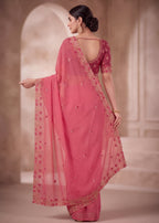 Embroidered Georgette Saree with Elegant Designer Border
