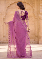 Embroidered Georgette Saree with Elegant Designer Border