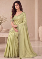 Embroidered NC Satin Saree with Designer Blouse
