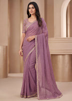 New Elegant Two-Tone Gold Crush Fancy Saree