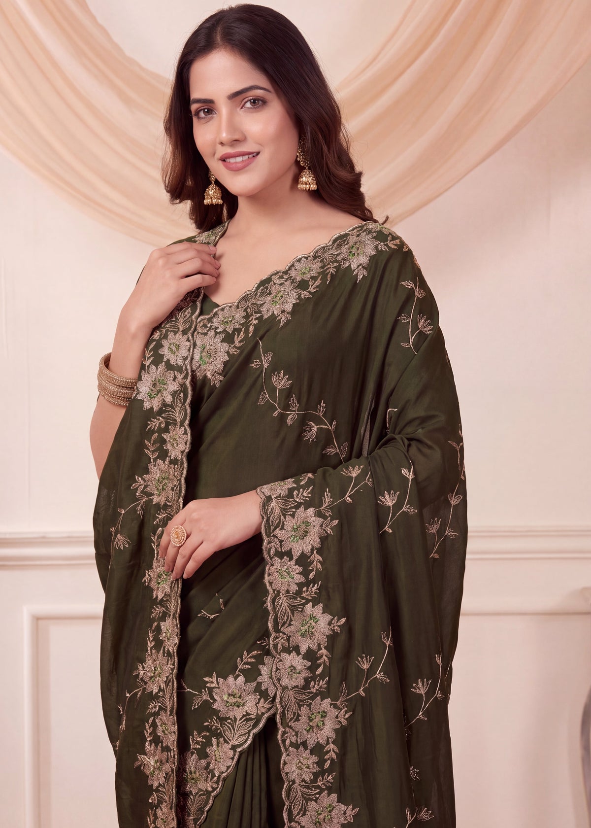 Elegant NC Vichitra Designer Festive Wear Saree