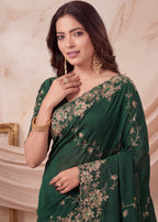 Elegant NC Vichitra Designer Festive Wear Saree