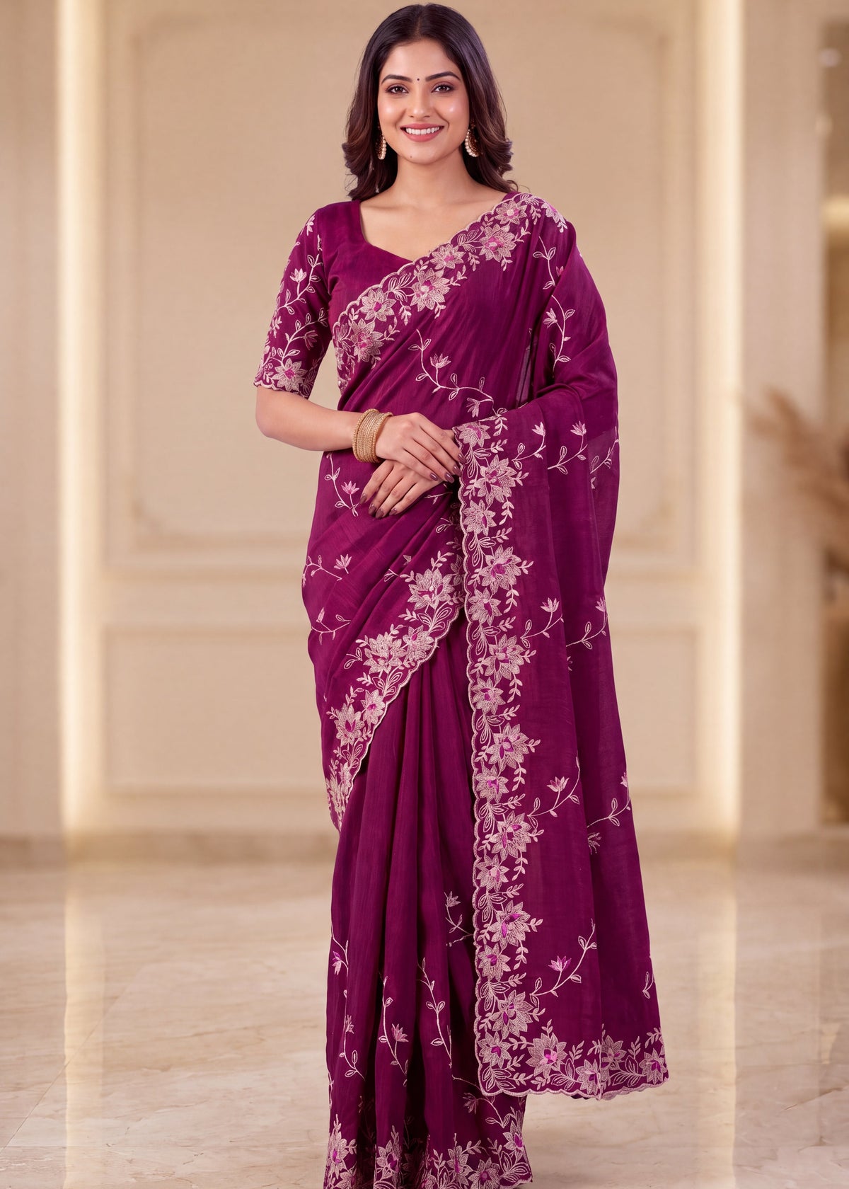 Elegant NC Vichitra Designer Festive Wear Saree