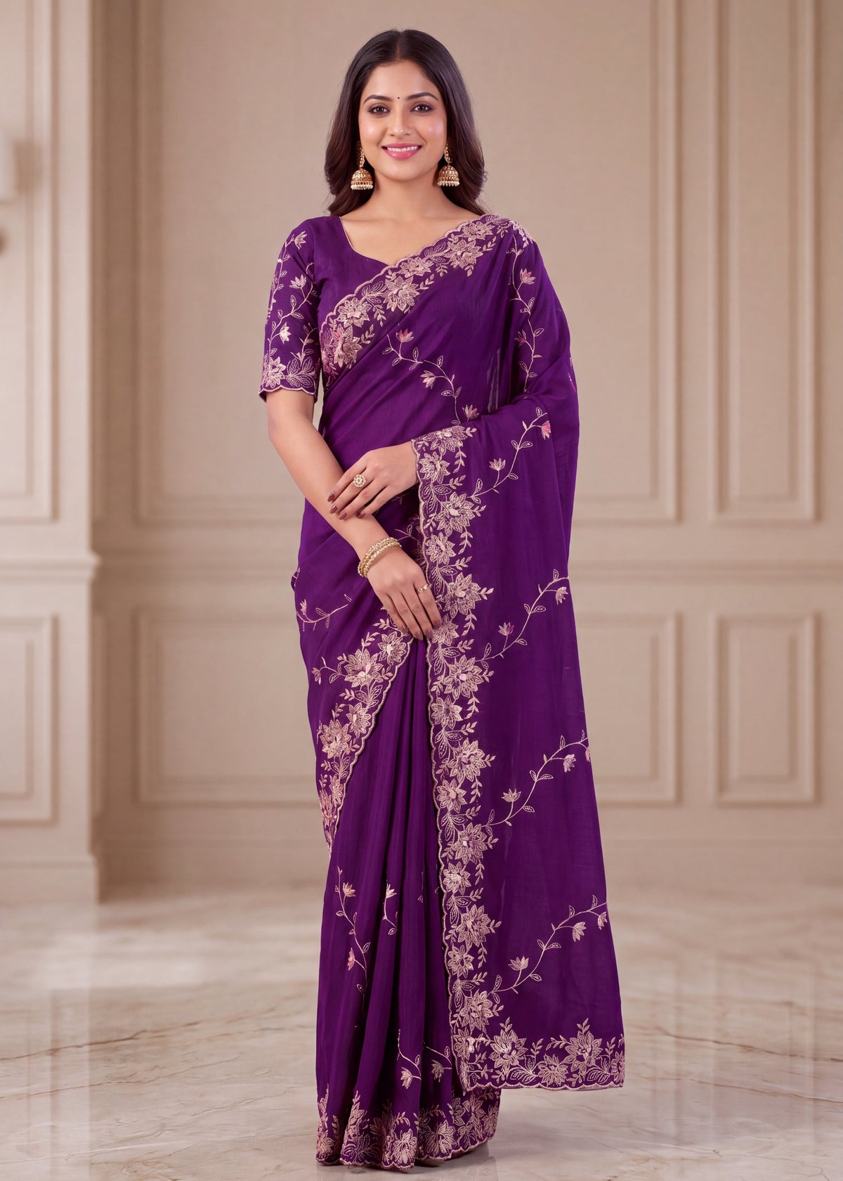 Elegant NC Vichitra Designer Wedding Wear Saree