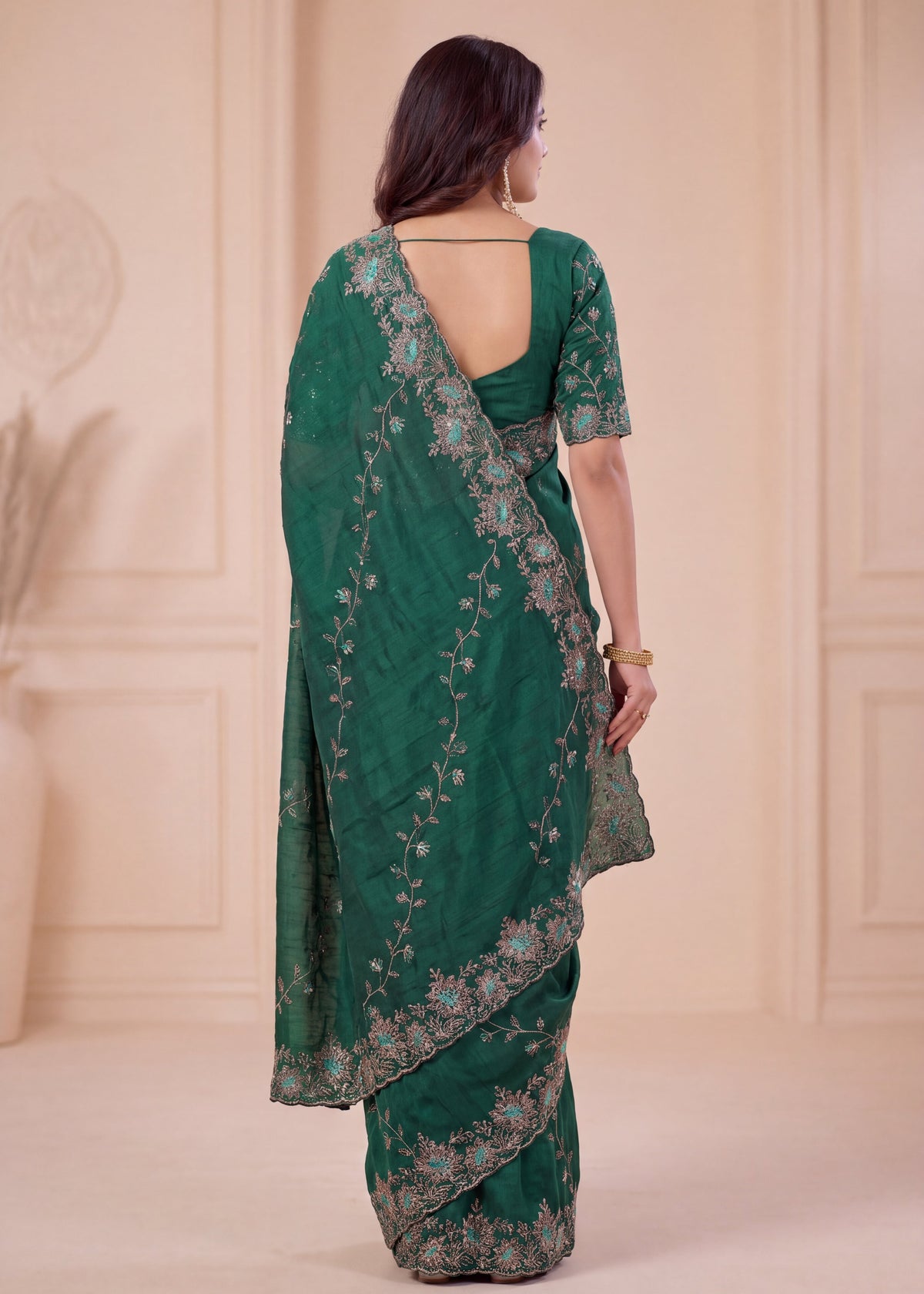 Elegant NC Vichitra Designer Wedding Wear Saree