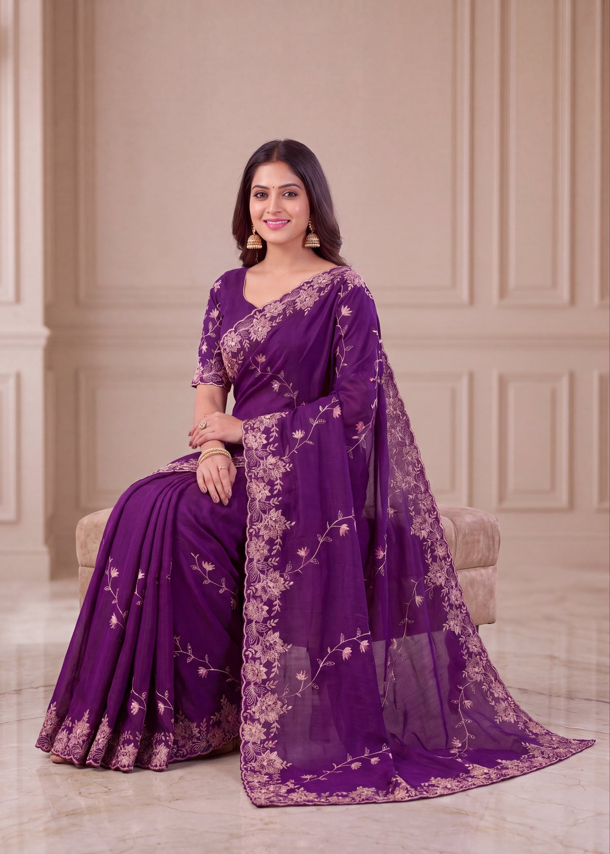 Elegant NC Vichitra Designer Wedding Wear Saree