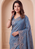 Elegant NC Vichitra Designer Festive Wear Saree