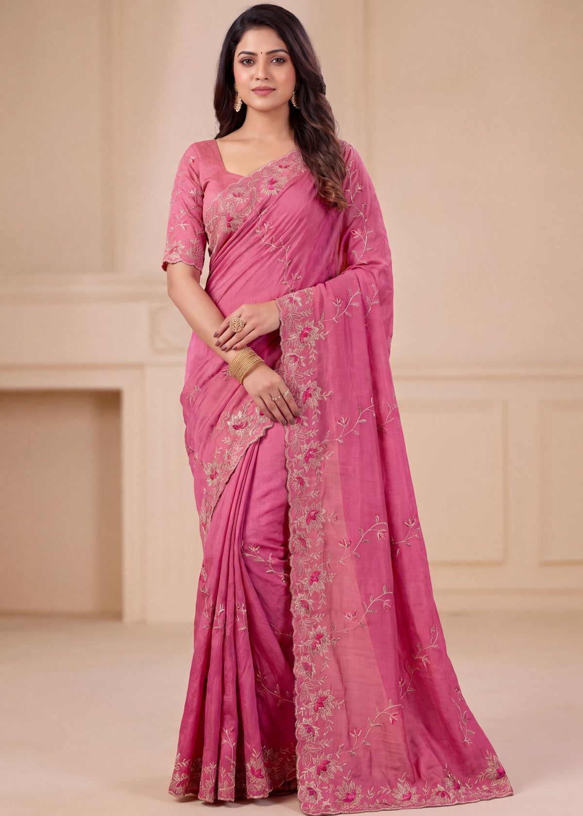 Elegant NC Vichitra Designer Wedding Wear Saree