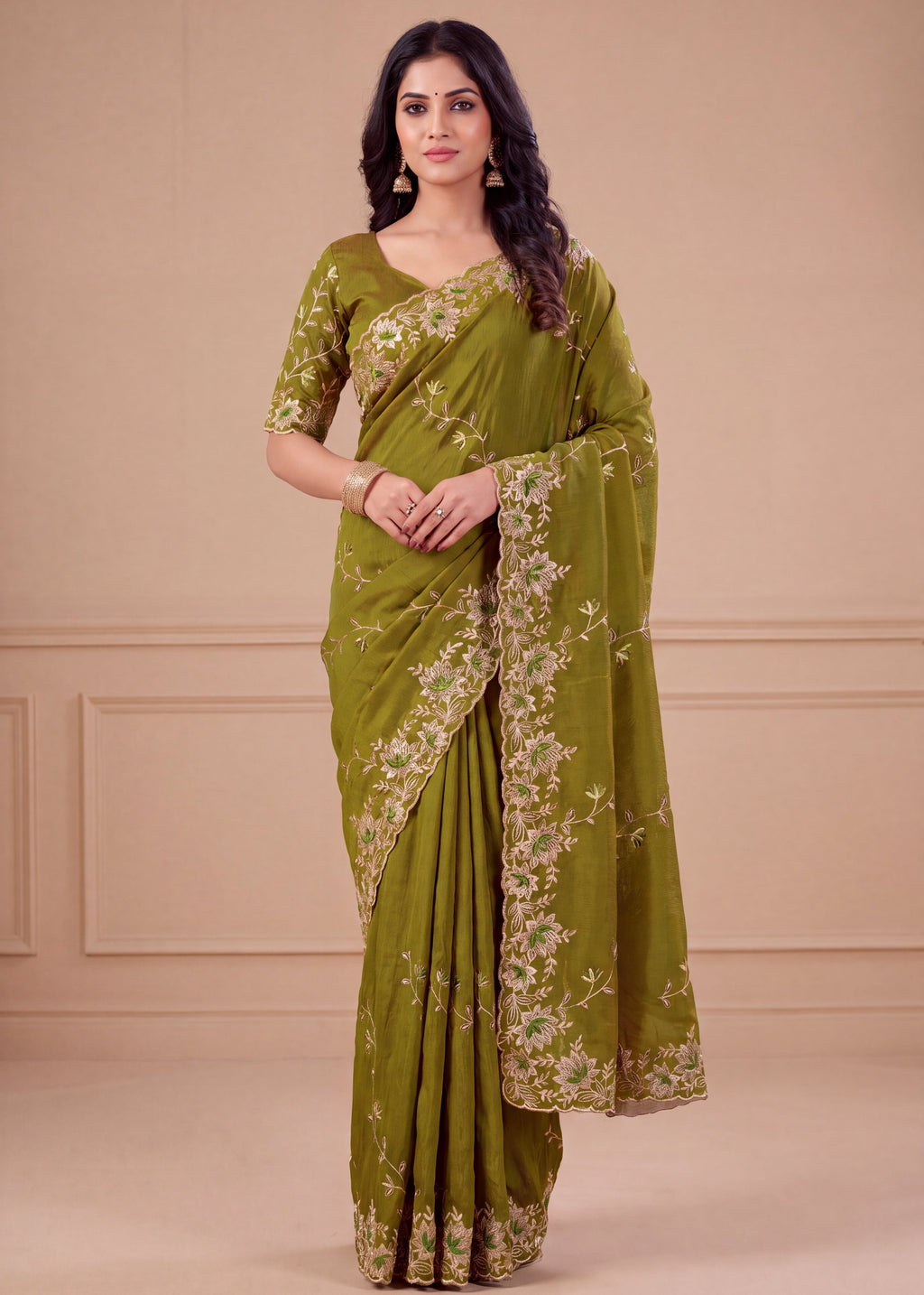 Elegant NC Vichitra Designer Wedding Wear Saree