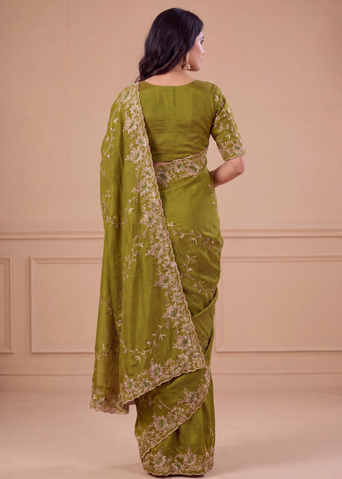 Elegant NC Vichitra Designer Wedding Wear Saree
