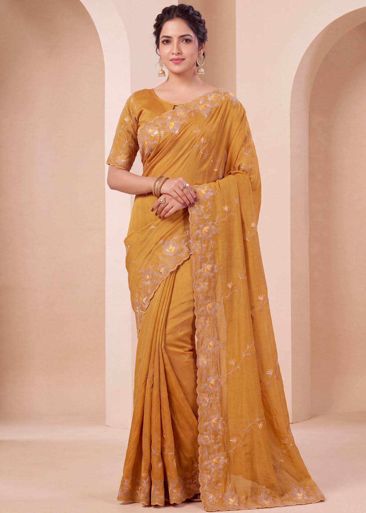 Elegant NC Vichitra Designer Wedding Wear Saree