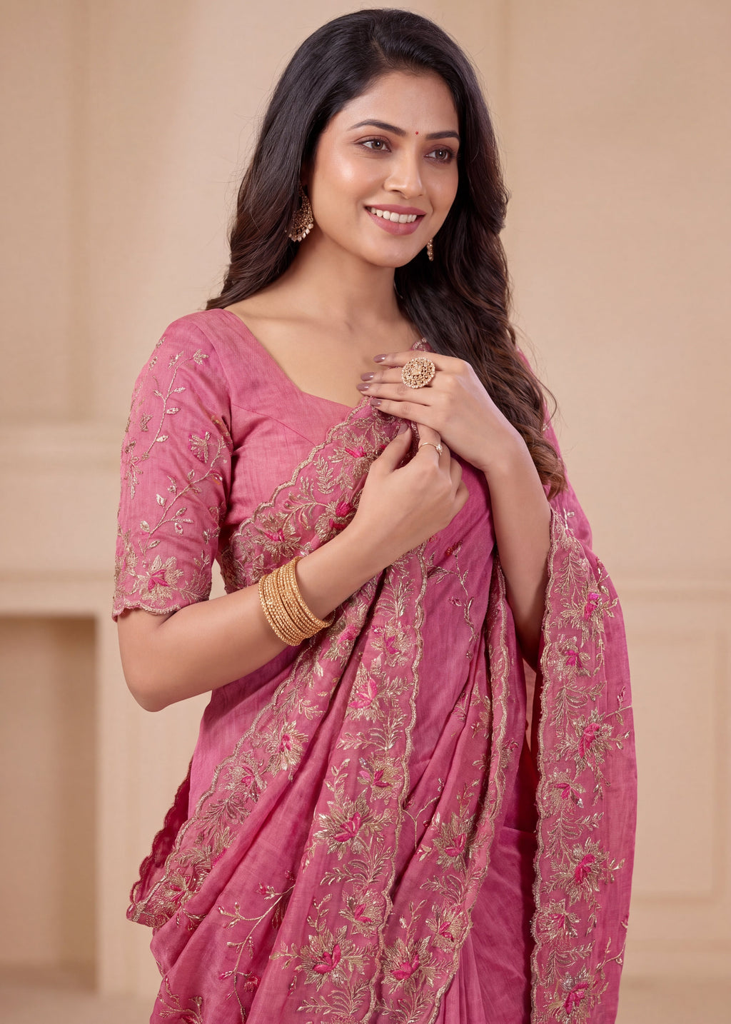 Elegant NC Vichitra Designer Wedding Wear Saree