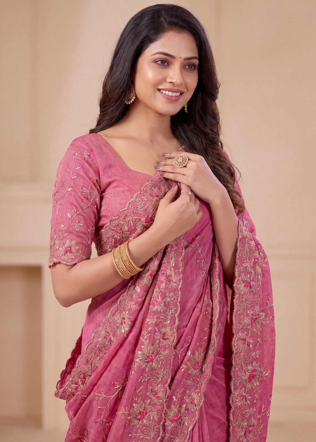 Elegant NC Vichitra Designer Wedding Wear Saree