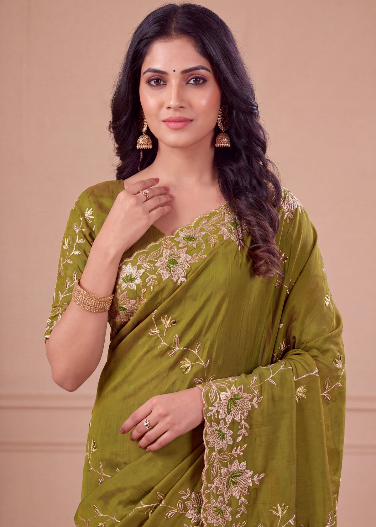 Elegant NC Vichitra Designer Wedding Wear Saree