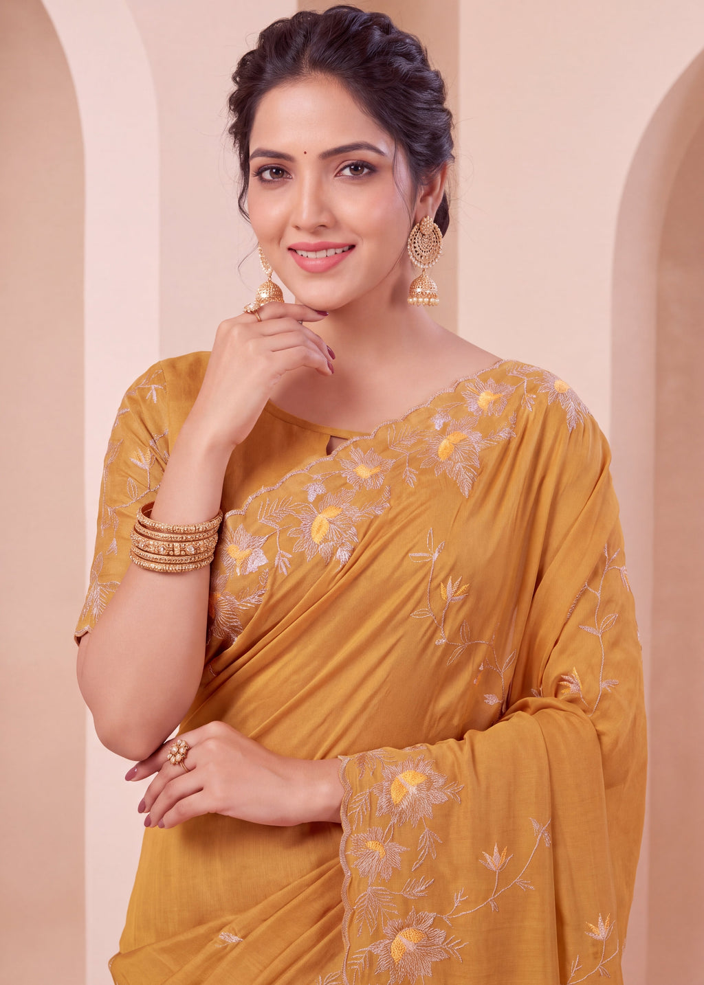 Elegant NC Vichitra Designer Wedding Wear Saree