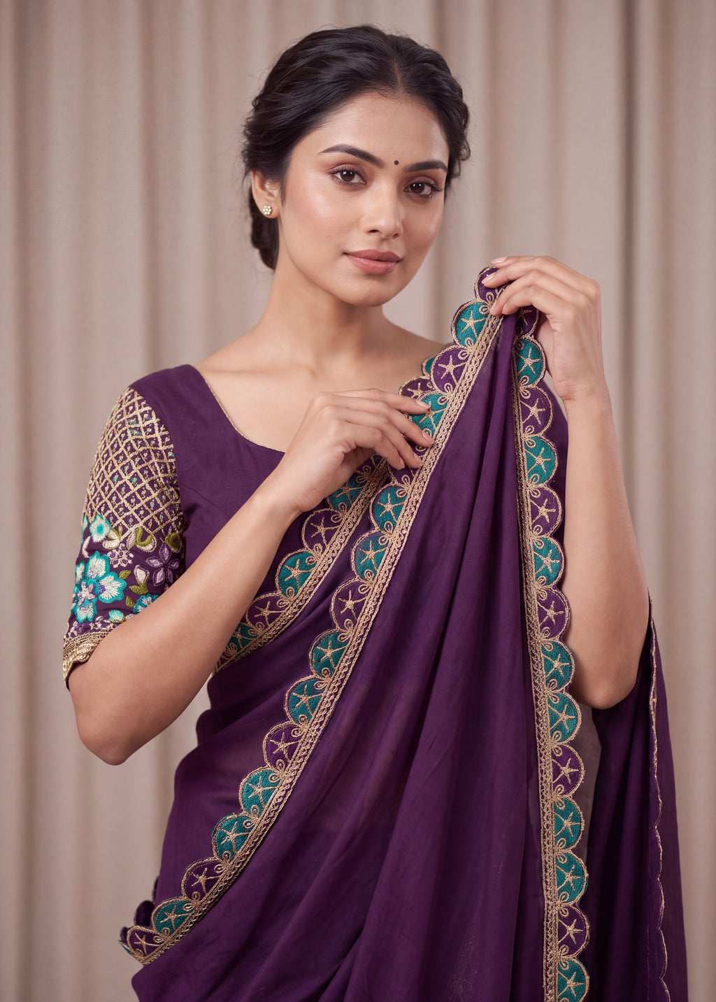 Premium Tesla Embroidered Designer Saree