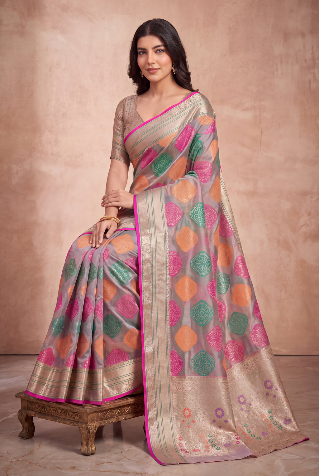 Attractive Heritage Woven Organza Banarasi Saree