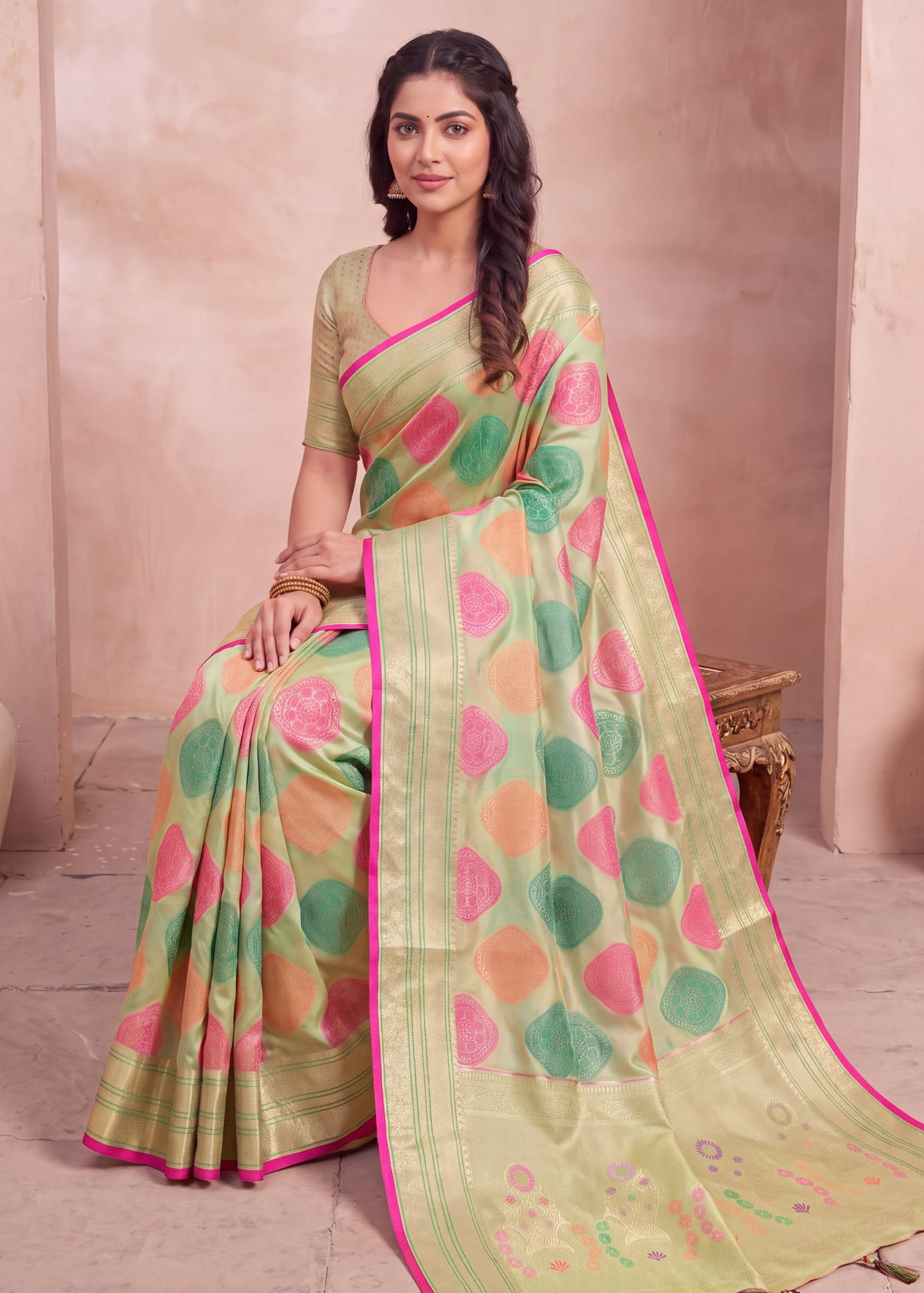 Attractive Heritage Woven Organza Banarasi Saree