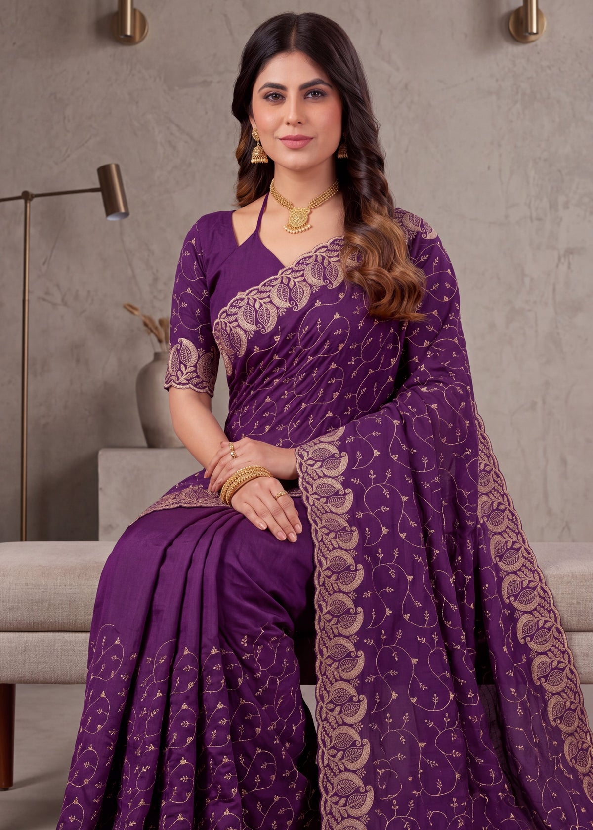 Royal NC Vichitra Heavy Zari C-Pallu Saree