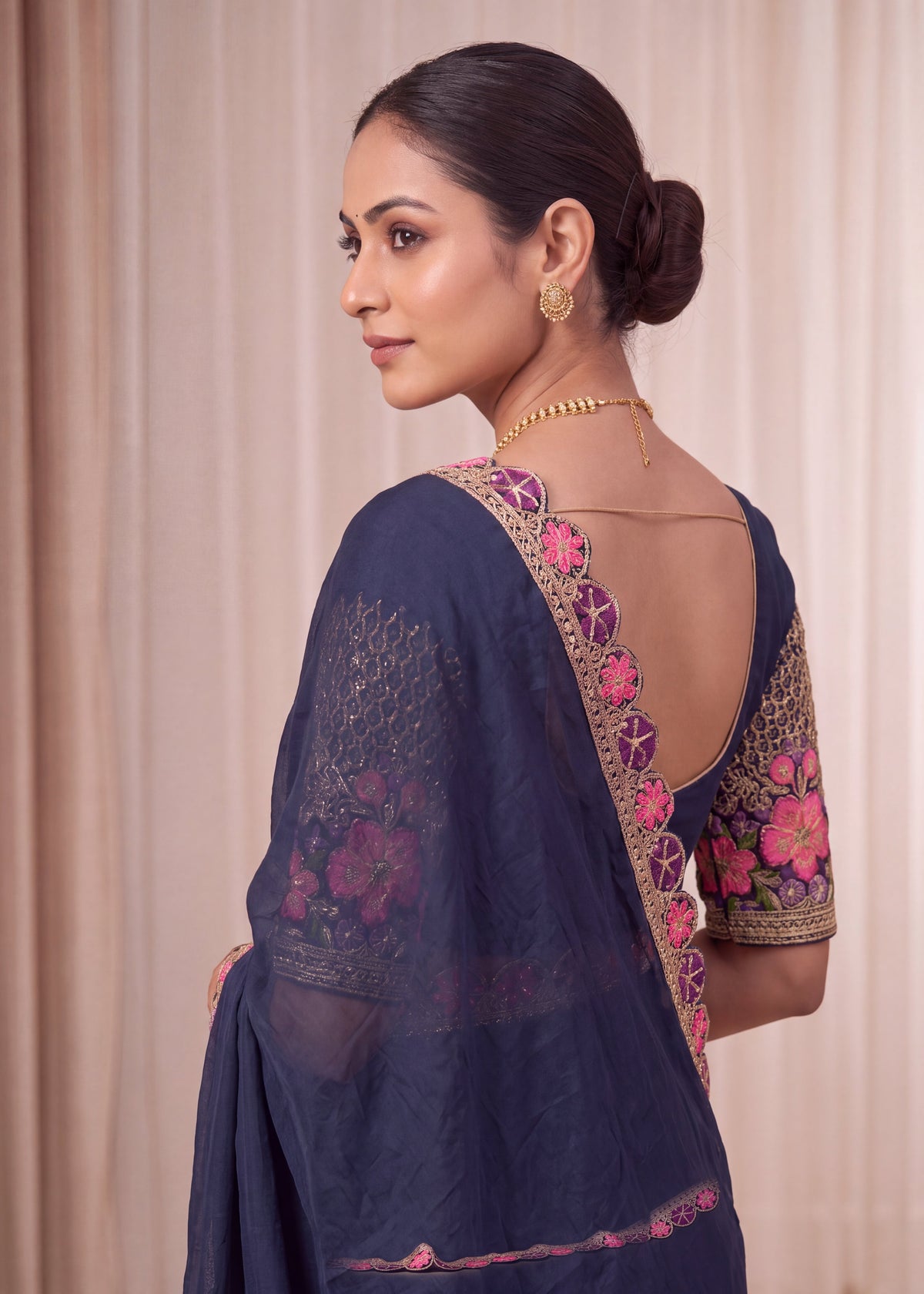 Premium Tesla Embroidered Designer Saree
