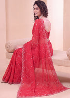 Fendy Chiffon Zari Work Designer Saree