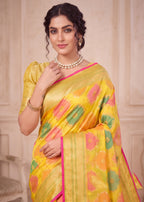 Elegant Woven Motifs Organza Banarasi Saree