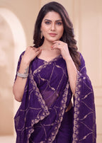 Fendy Chiffon Zari Work Designer Saree